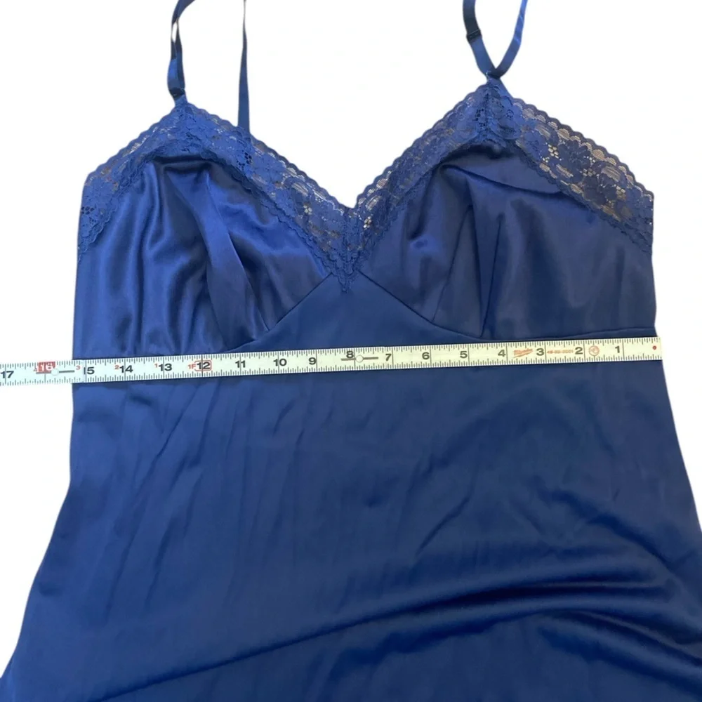 Vintage Blue Nylon Slip Dress - Picture 8 of 11